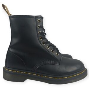 Dr. Martens 14045 Black Combat Boots Women's Size  8 Men’s Size 7 Vegan Air Wair